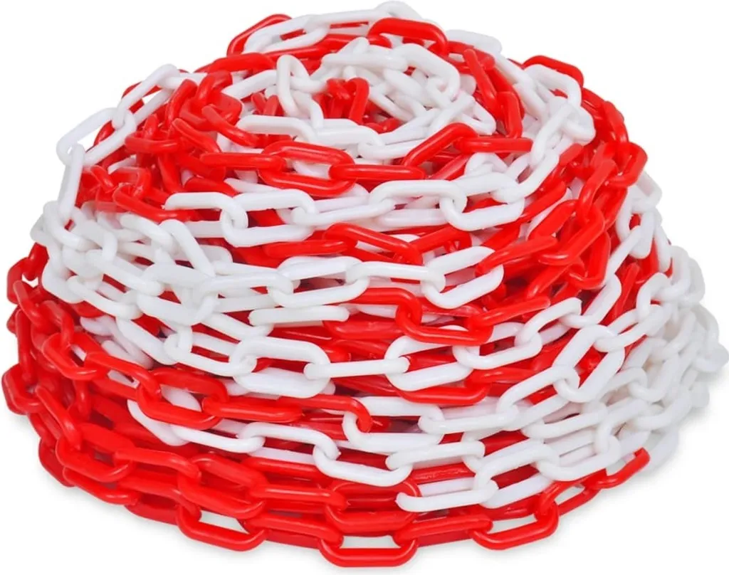 vidaXL Chaînes de délimitation 2 pcs Rouge et Blanc en Plastique 30 m