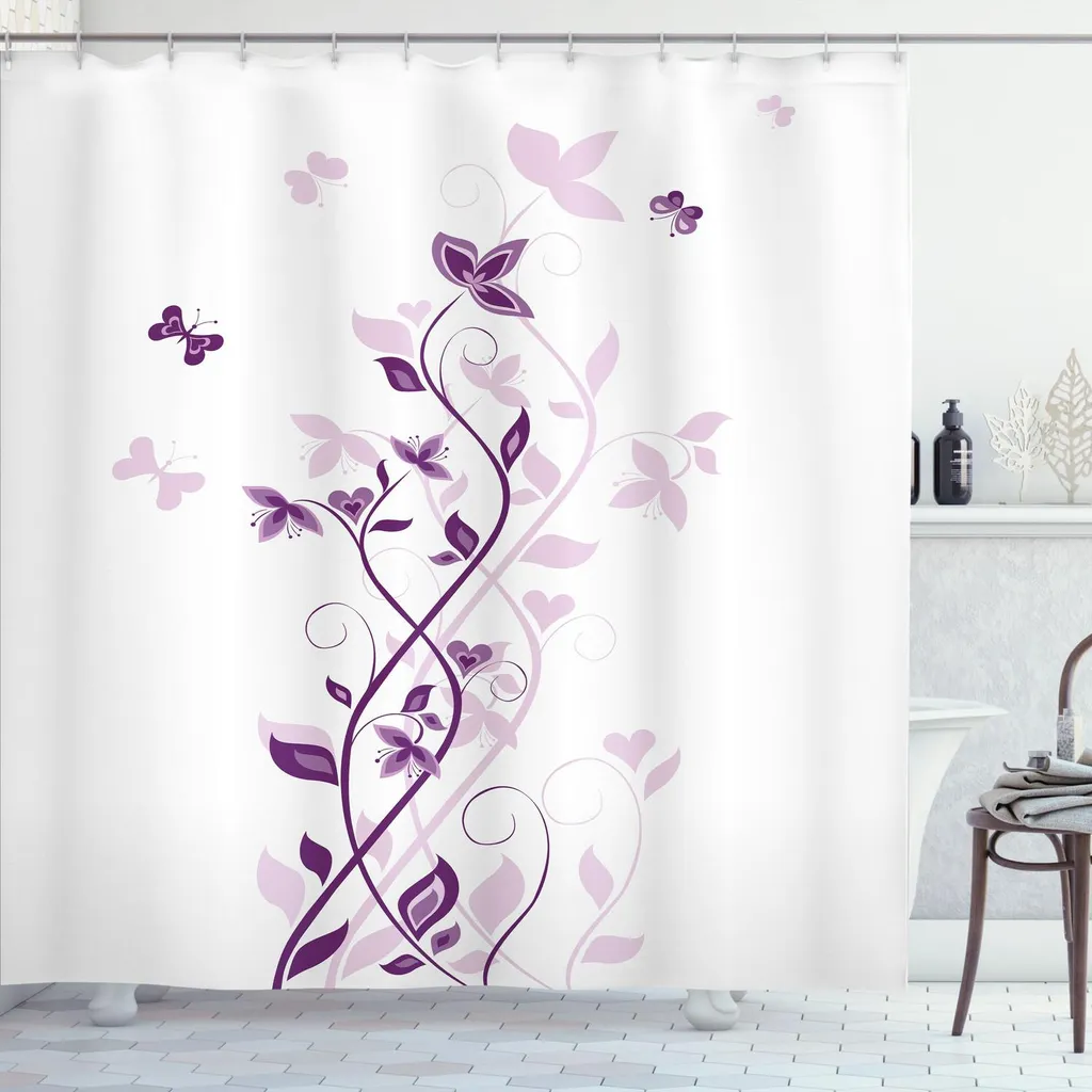 Tenda Doccia ABAKUHAUS Viola 175x240 cm | Tessuto Turco di Qualità