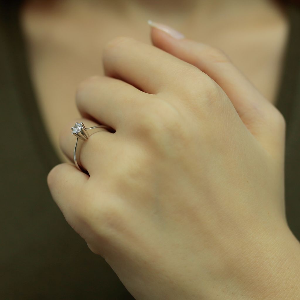 0,24 Carat Diamant Solitär Antragsring 14 Karat Weißgold