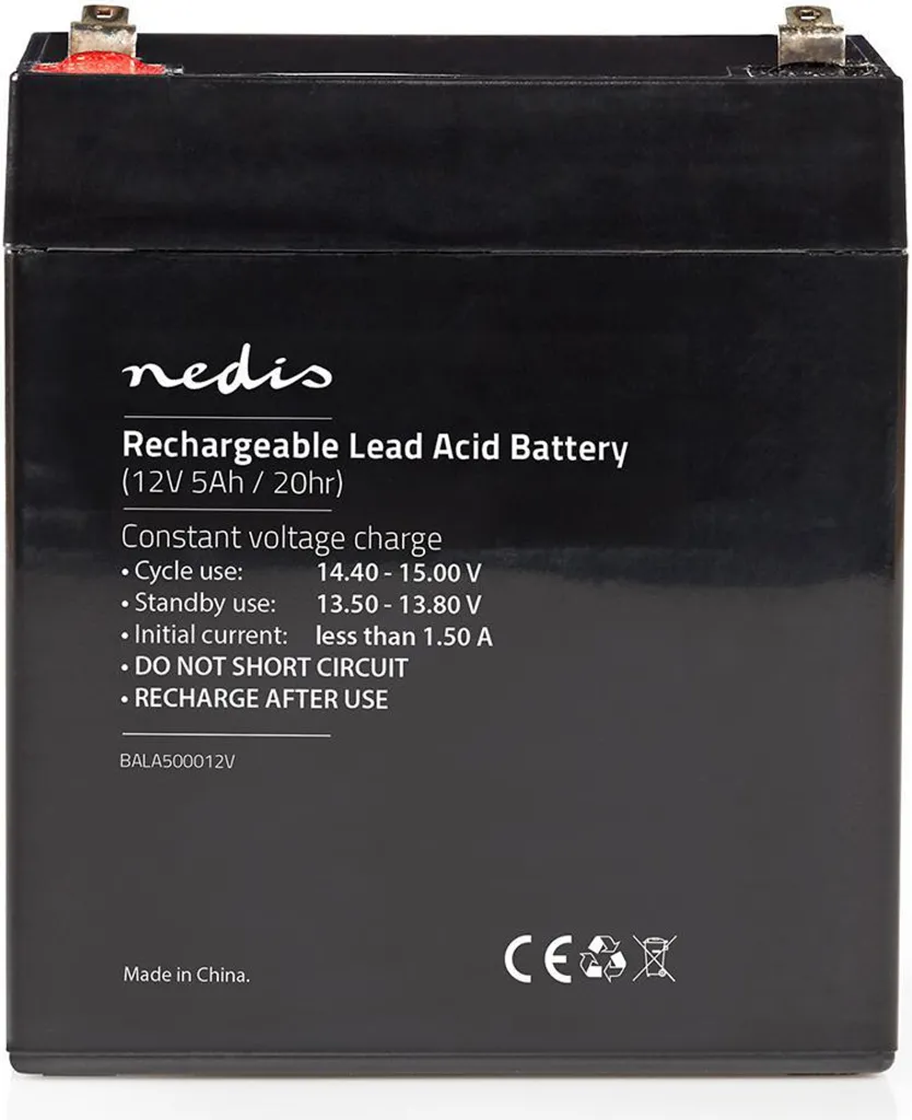 Nedis Batterie Plomb-Acide Rechargeable 12V 5000mAh pour Appareils Fixes
