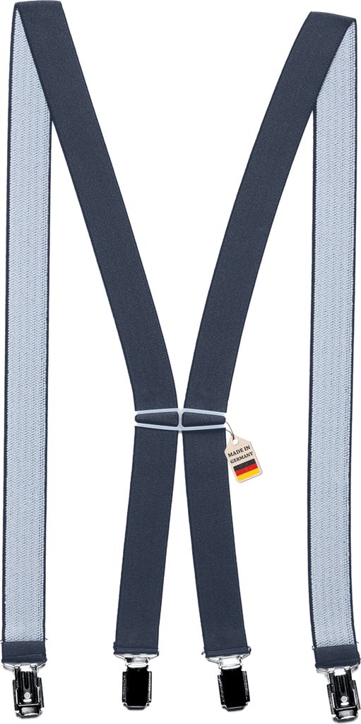 Hosenträger Uni 2,5 cm X-Form mit 4 robusten Clips Damen Produktbild 
