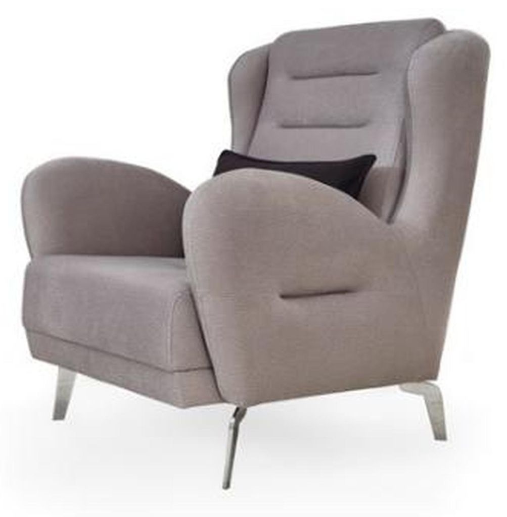Luxus Sofagarnitur 331 Sitzer Dreisitzer Sofa Sessel Stoff Grau Modern