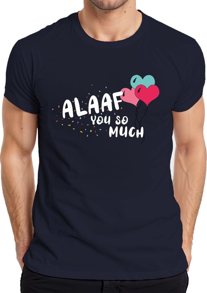 ALAAF You So Much Karneval Köln Konfetti Herzballons Lustig Herren T-Shirt, Navy, M