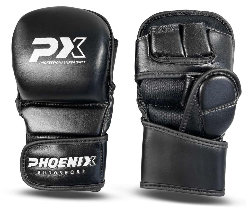 PX MMA Sparring Handschuhe Leder - Schwarz(M) Produktbild 