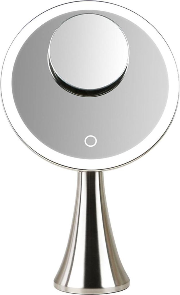 9-Zoll-Schminkspiegel mit Beleuchtung, einstellbarer Helligkeit, 5-facher Vergrößerung und drei Helligkeitsstufen – ideal für Make-up und Haut...