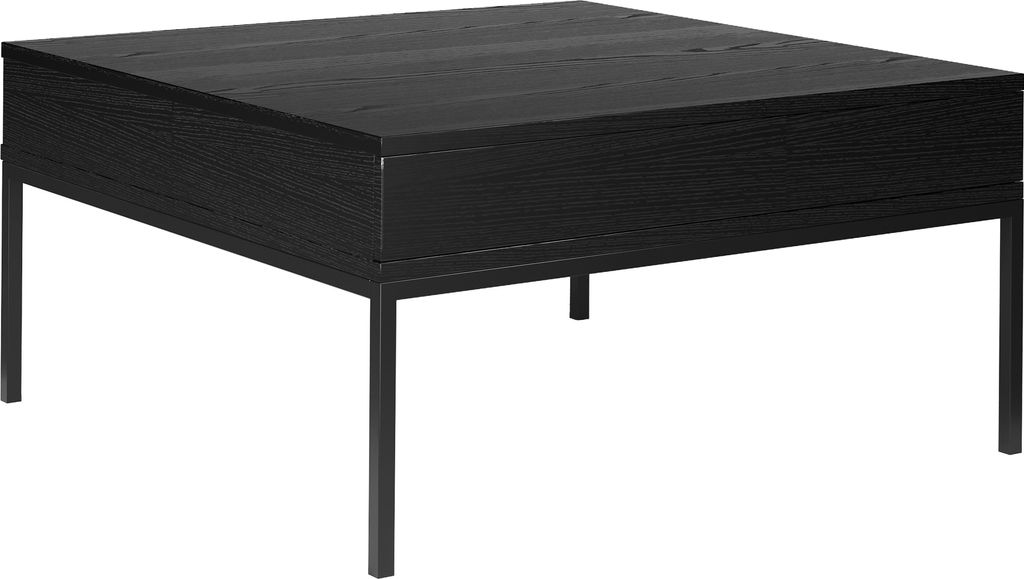 BETTSO Quadratische Couchtisch mit Schubladen INDURO schwarz für moderne Innenräume