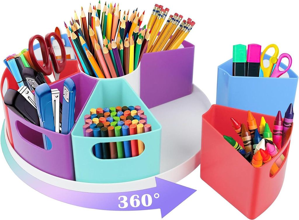 Rotierender Stifthalter Schreibtisch-Organizer 9 Fächer multifunktionaler Organizer für Zuhause Büro