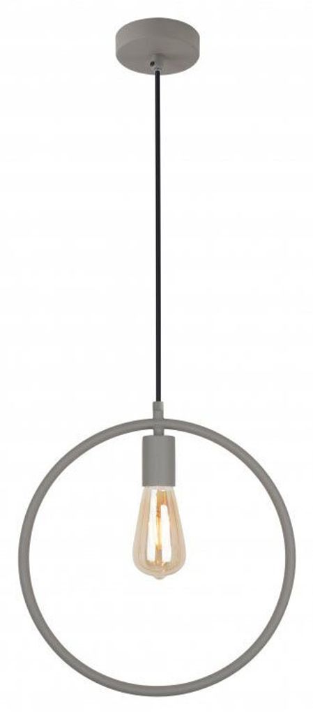 GTV - Pendelleuchte FIJA Deckenleuchte Kreis,AC220-240V,50/60Hz,1*E27,max.40W, IP20, Durchm.31,5cm,einfach grau