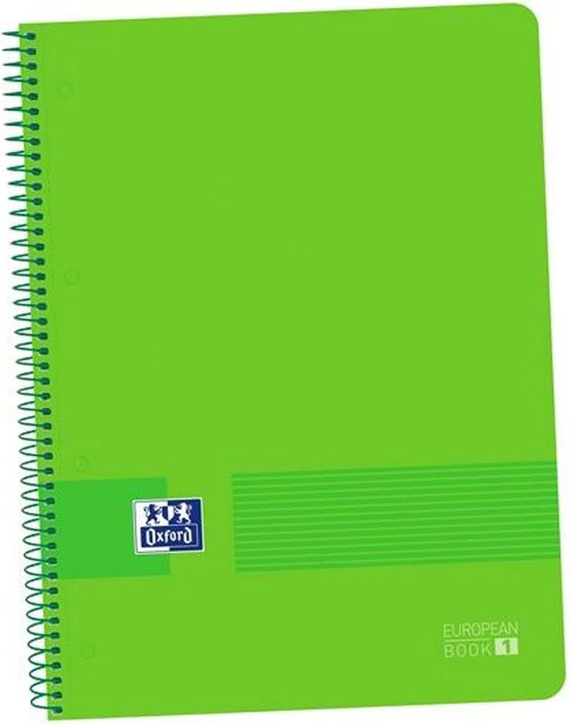 Oxford live&go notebook europeanbook 1 spiral 80h 5x5 t/Kunststoff t/Kunststoff a4+ blau grün -5u-