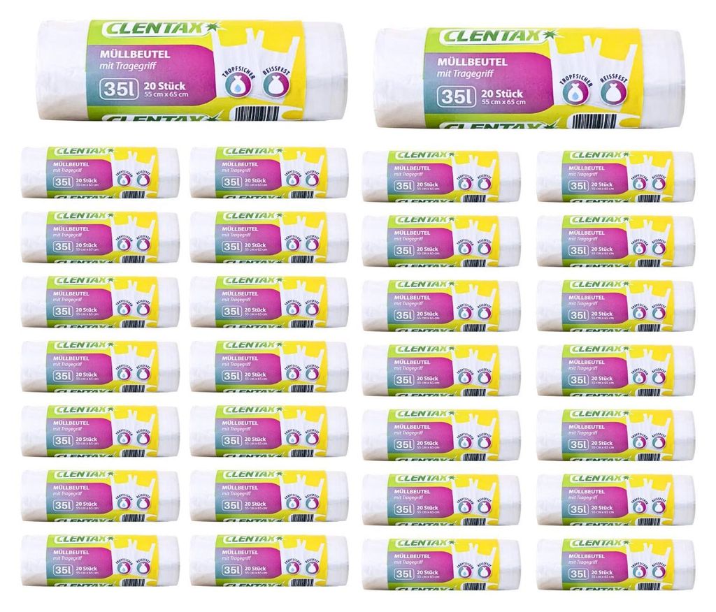 CLENTAX Müllbeutel 35L mit Tragegriff 40 x 20 St / insg. Produktbild 