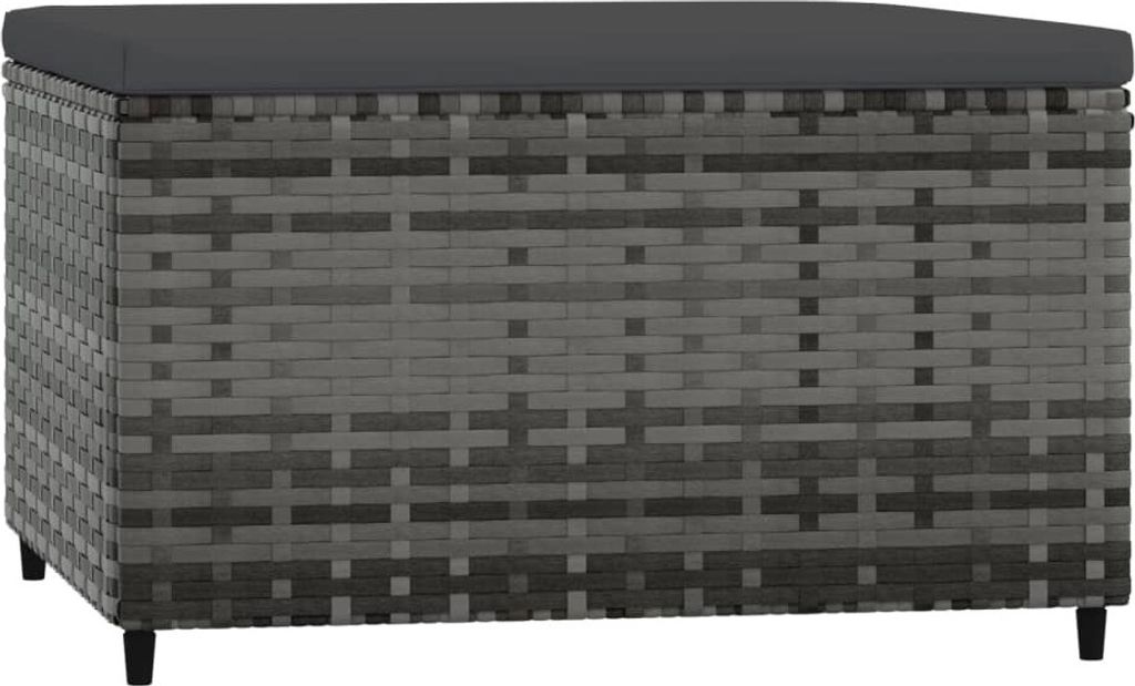 vidaXL Záhradná stolička s vankúšom Grey Poly Rattan Obrázok produktu 5