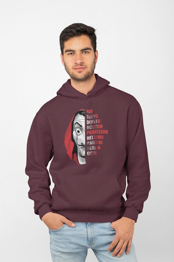 D&B Uni Hoodie MO00002 Money Heist Burgund-Größe 2XL