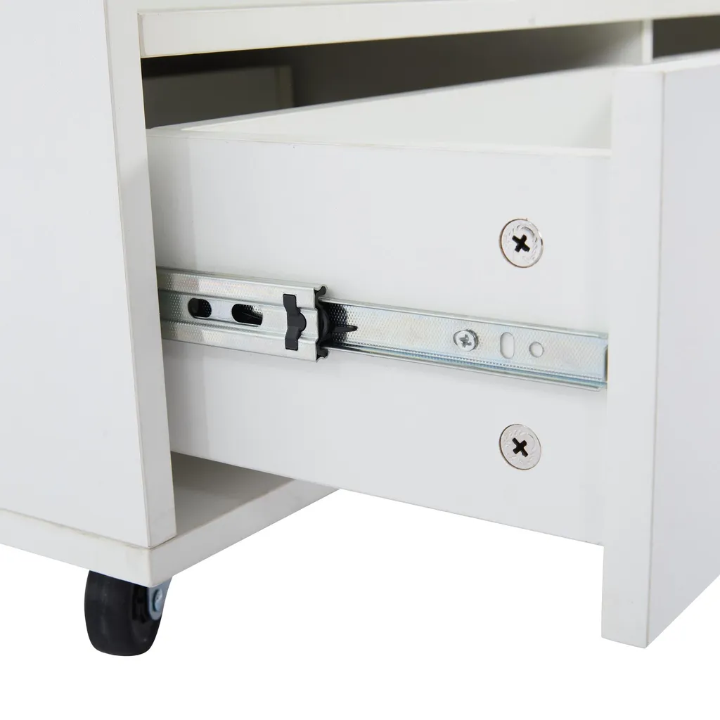Table Basse Relevable et Extensible en Bois de Noyer avec Roulettes - 10