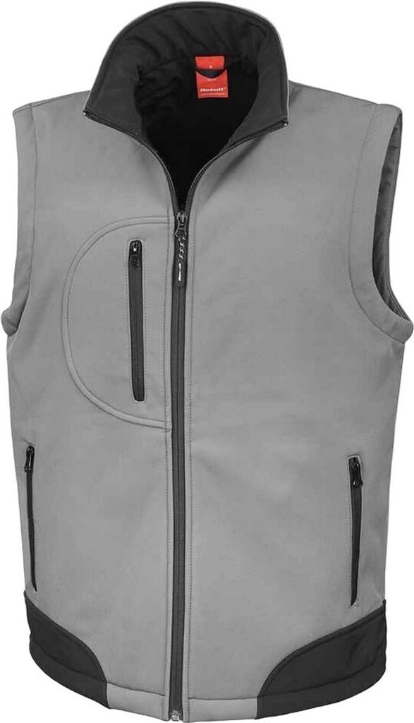 Result Herren Soft Shell Bodywarmer PC3802 (L) (Arbeitsschutz Grau/Schwarz)