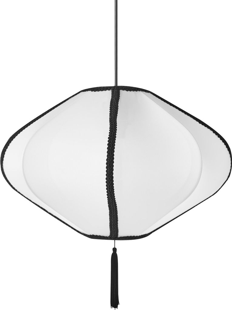 BELIANI Hängelampe Weiß mit Nylon Schirm Modernes Design Beleuchtung Hängeleuchte Esszimmer Wohnzimmer Schlafzimmer