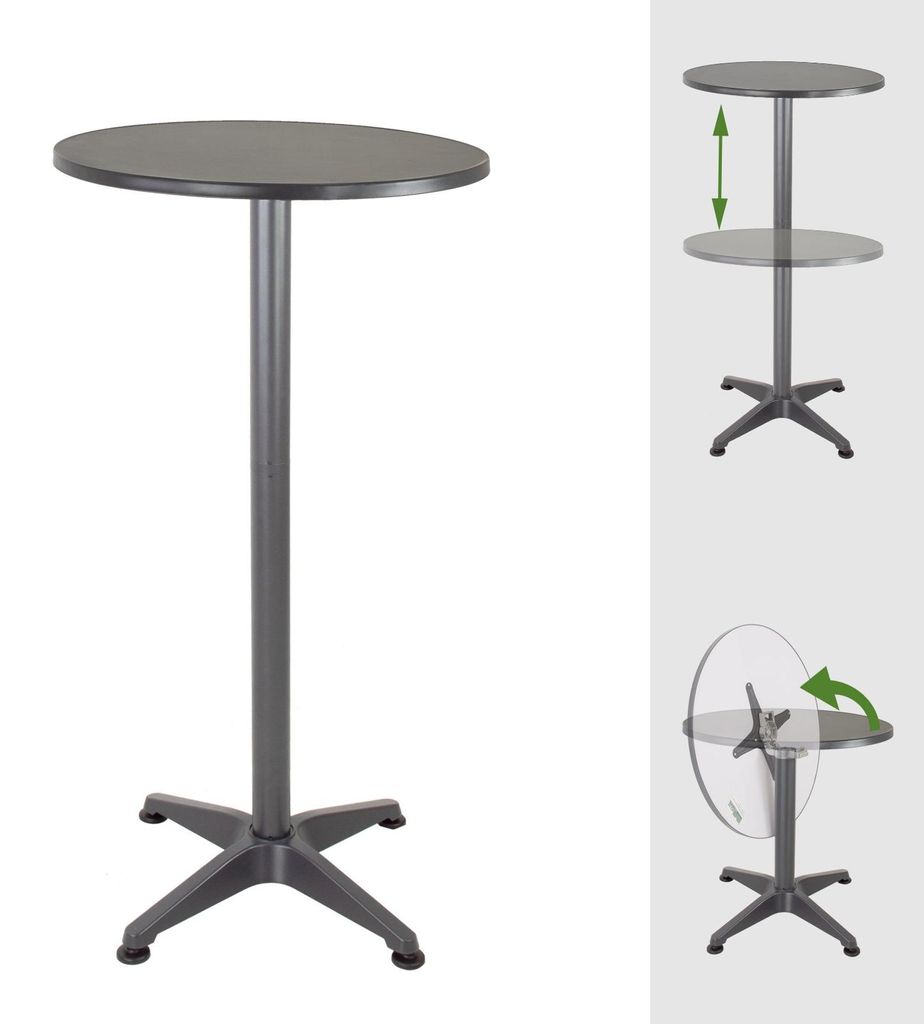 Stehtisch 2in1 Bistrotisch Alu klappbar höhenverstellbar Produktbild 