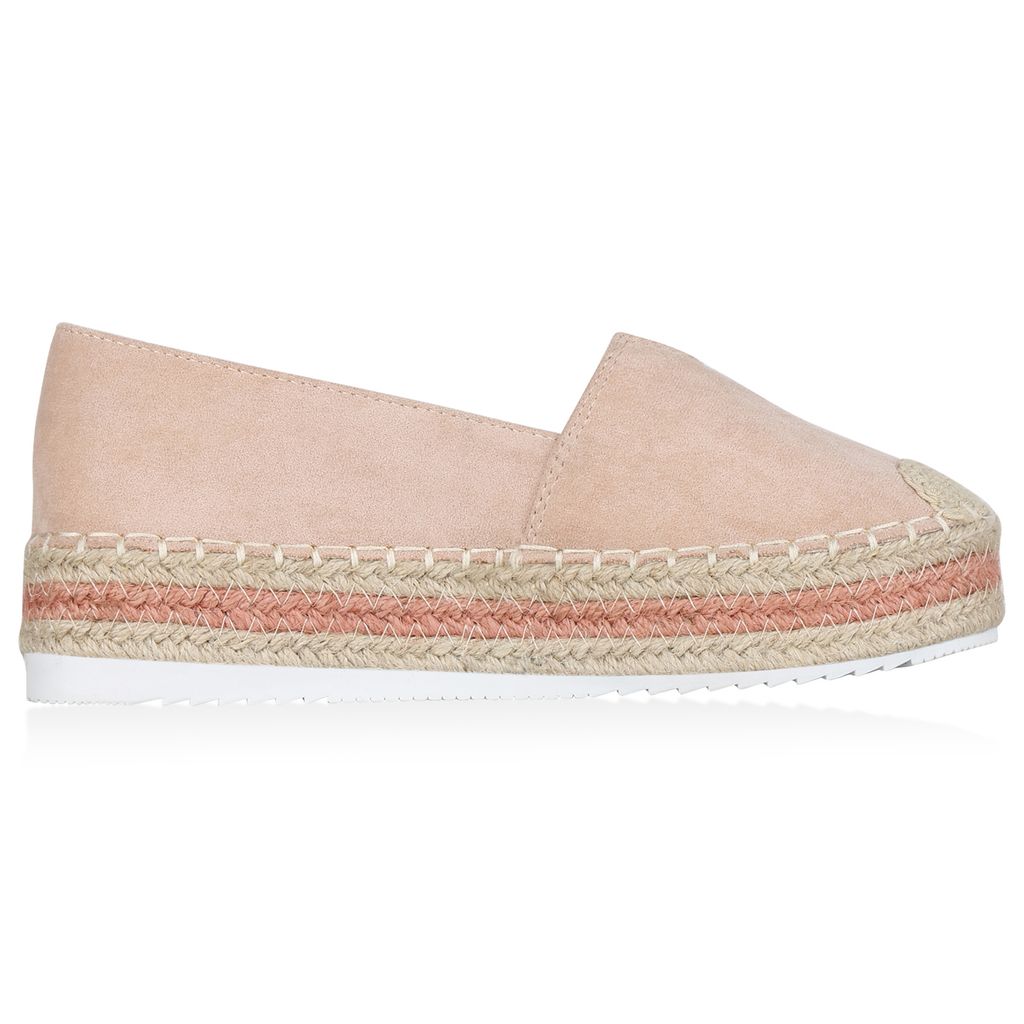 SCARPE VITA Damen Espadrilles - Plateau Slippers Metallisch
