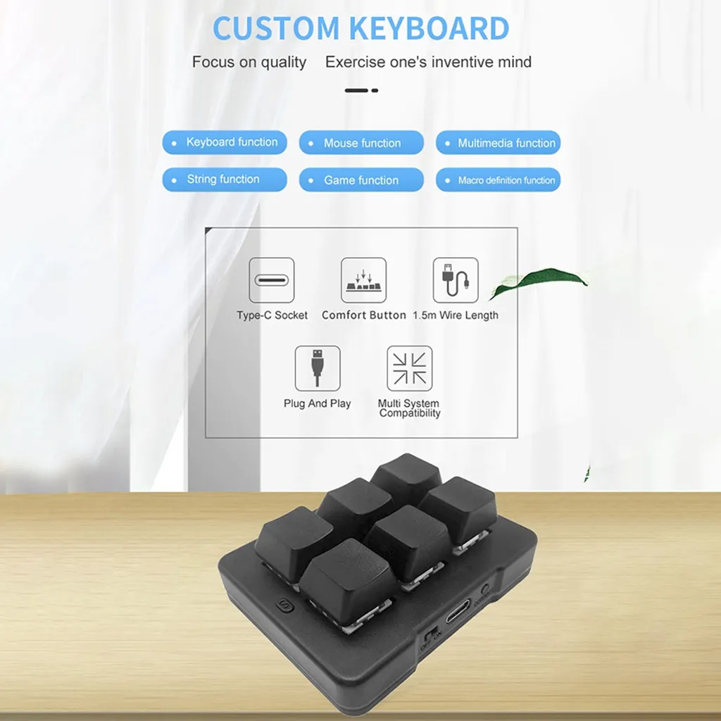 Clavier programmable 3 modes avec 6 touches mécaniques et Bluetooth - 3