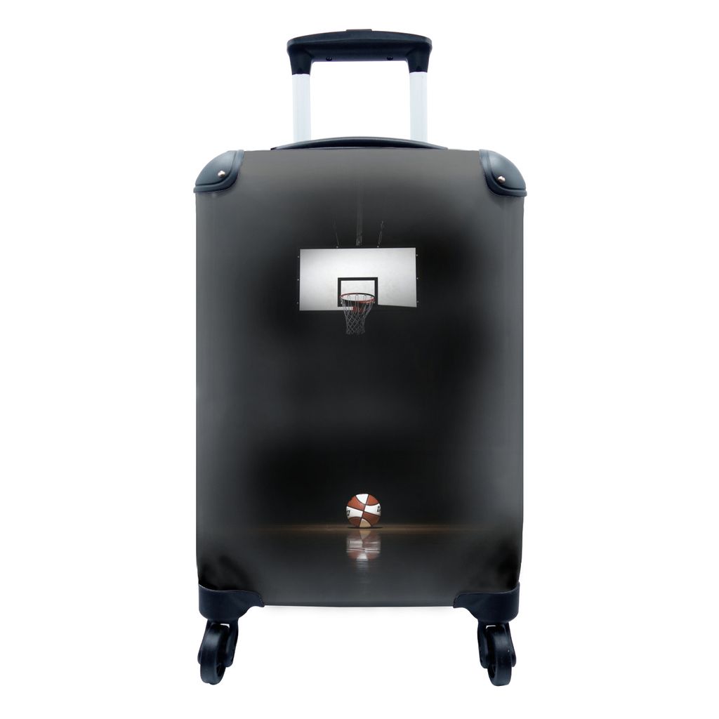 MuchoWow Koffer Handgepäck Trolley Rollkoffer Kleine Reisekoffer mit 4 Rollen - Basketball und der Korb im Rampenlicht - Cabin Size < 55x40x23 c...