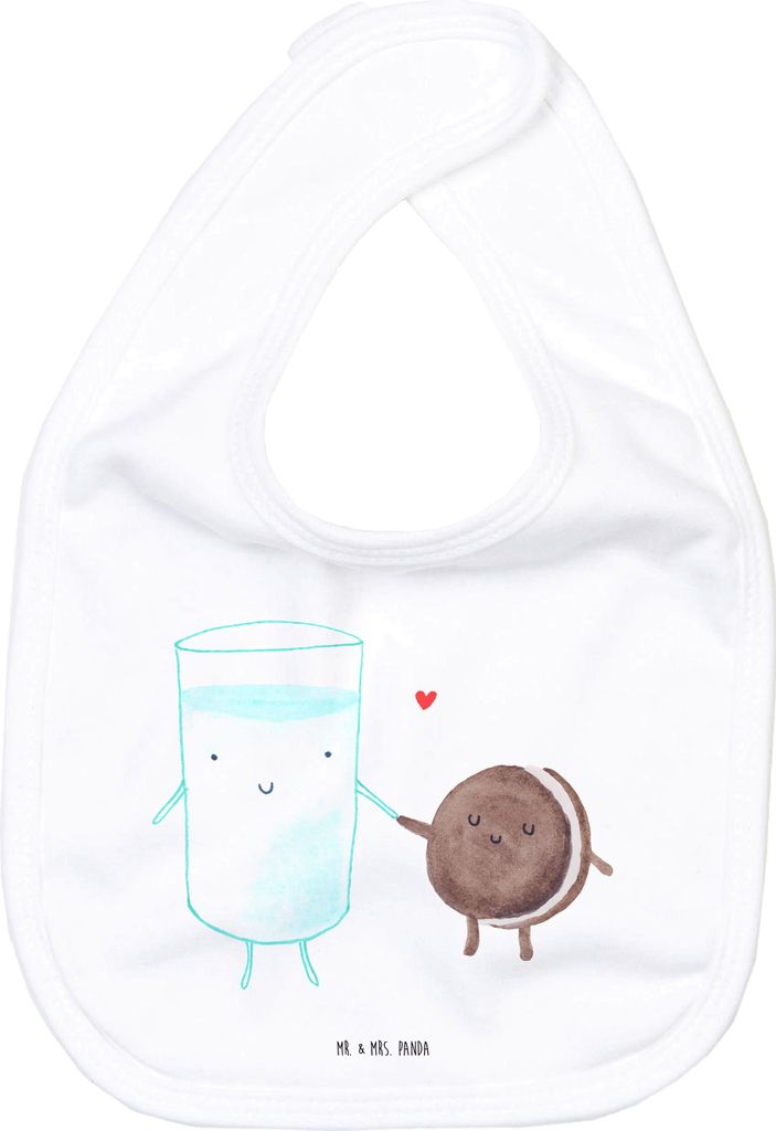 Mr. & Mrs. Panda Lätzchen Milch Keks - Weiß - Geschenk, Baumwoll, Sabberlätzchen, Kaffee, Lustige Sprüche, Einladung Frühstück, Für Babys, S...