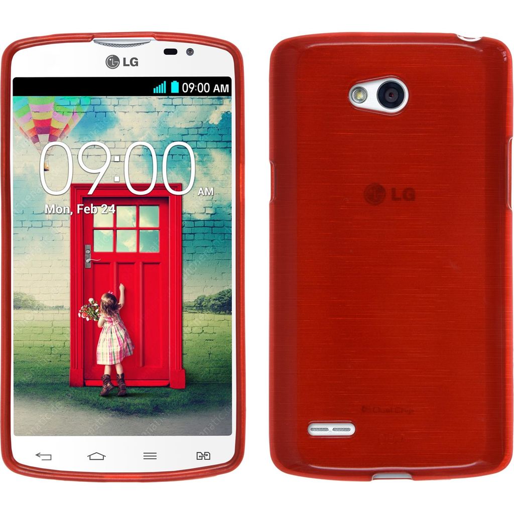 PhoneNatic Case kompatibel mit LG L80 Dual - rot Silikon Produktbild 