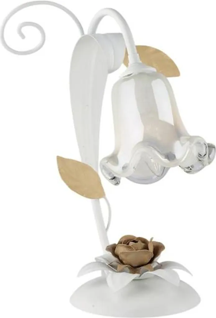 Lampe de chevet romantique blanche en fer forgé Cesto pour chambre H34