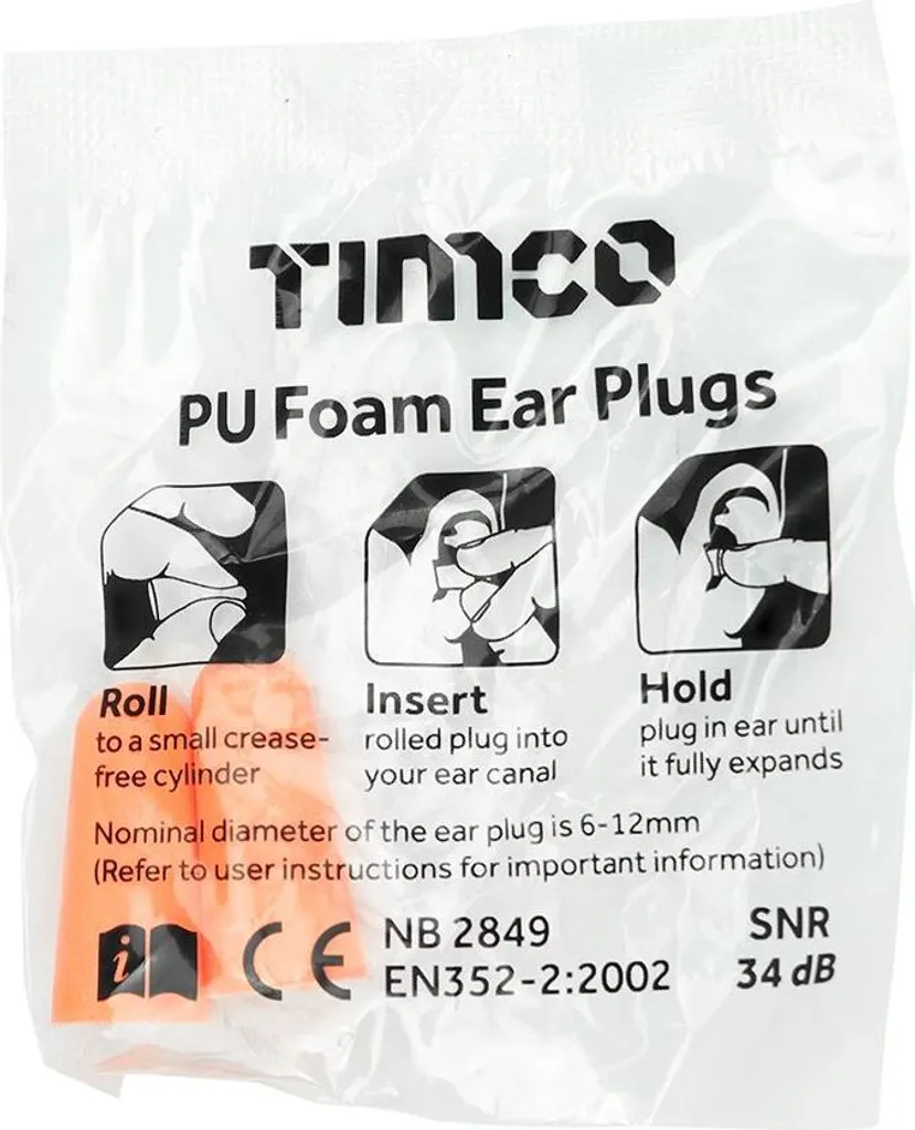 Timco Bouchons d'oreilles en mousse Polyuréthane Taille Unique 200pcs - 4