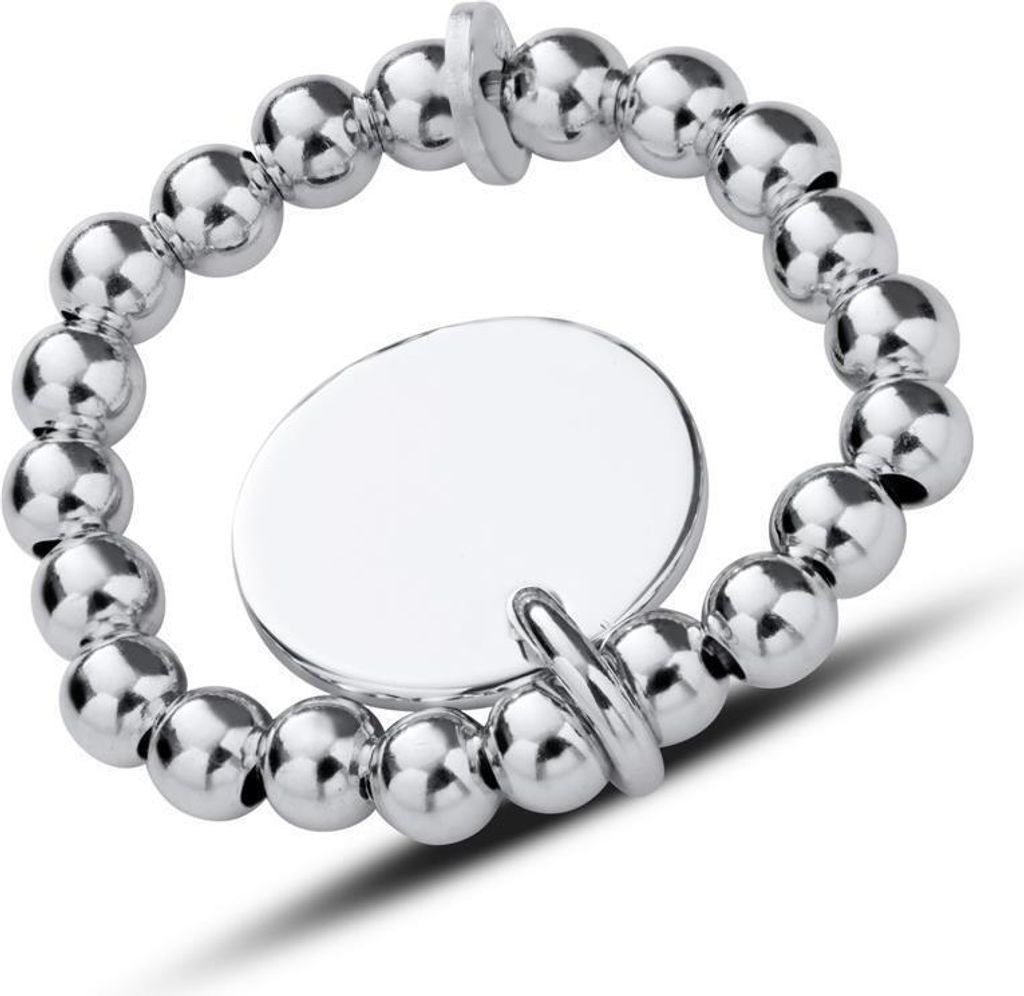 Elastischer Kugelring von Unique aus 925er Silber