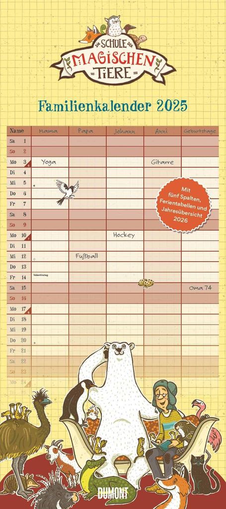 Schule der magischen Tiere Familienkalender 2025 - Produktbild 1