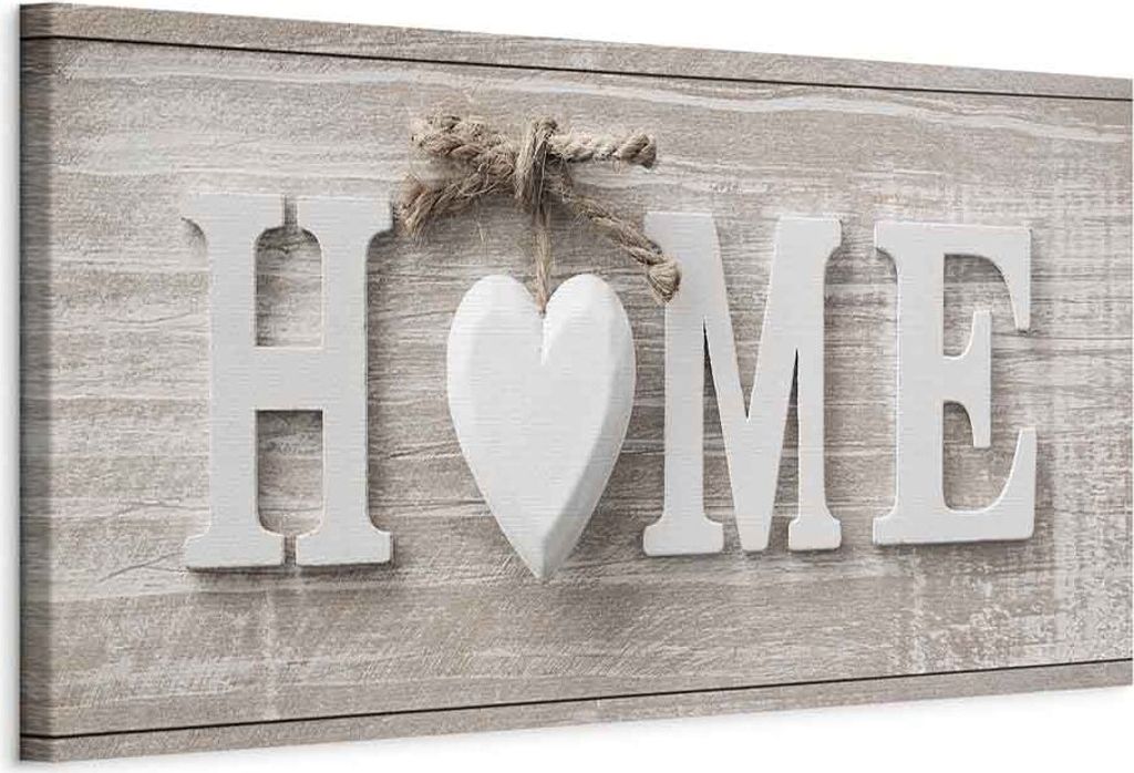 Italienischer Leinwand Leinwandbild - Beloved Home 150x50 cm Text m-A-0686-b-a