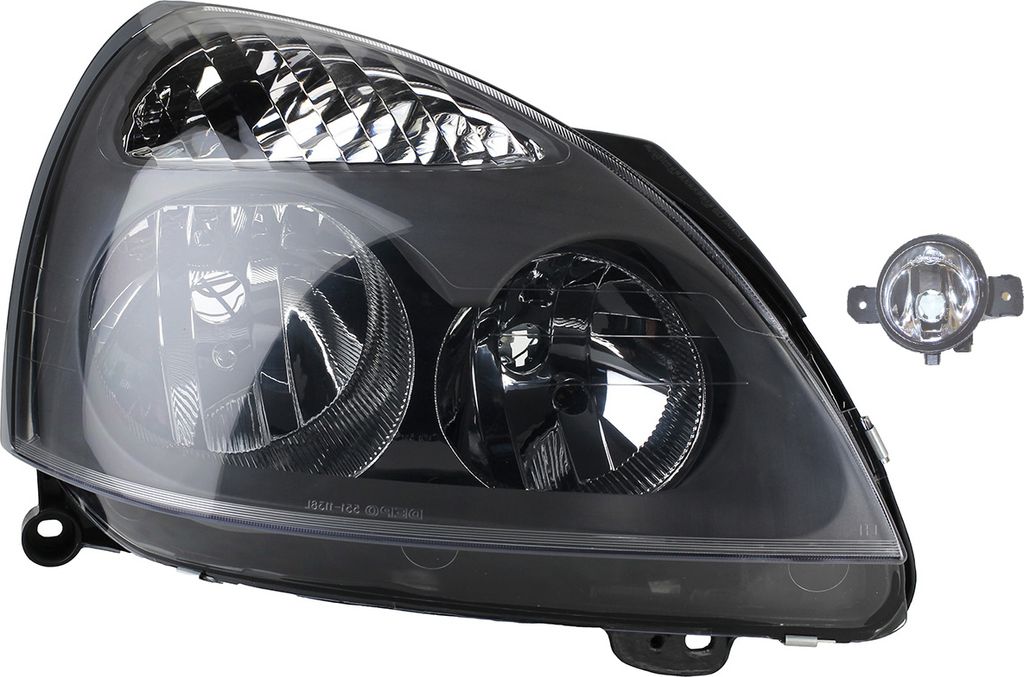 Johns, Scheinwerfer Halogen passend für Renault Clio BB BC CB 01- 05 H7 H1 Re. + Nebel. 7701057658 8200002470 2615089925 26150AU325 B4A508990A 261...