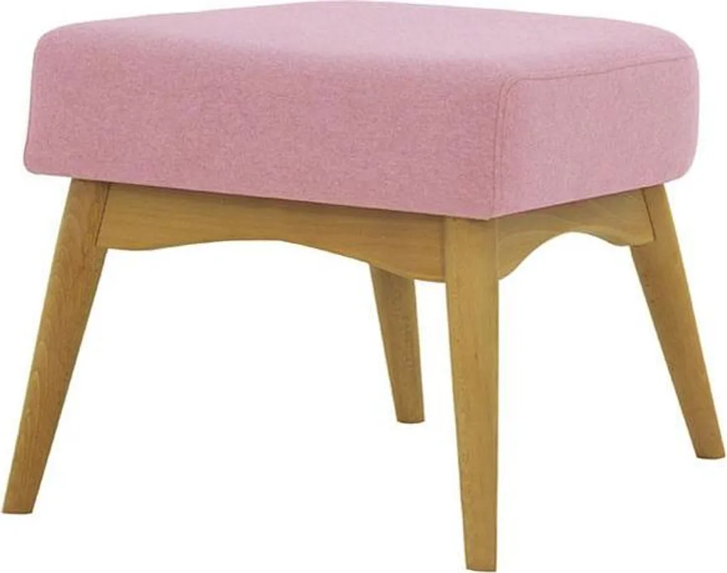Pouf repose-pieds design Savano Baku 16 avec pieds bois style chêne