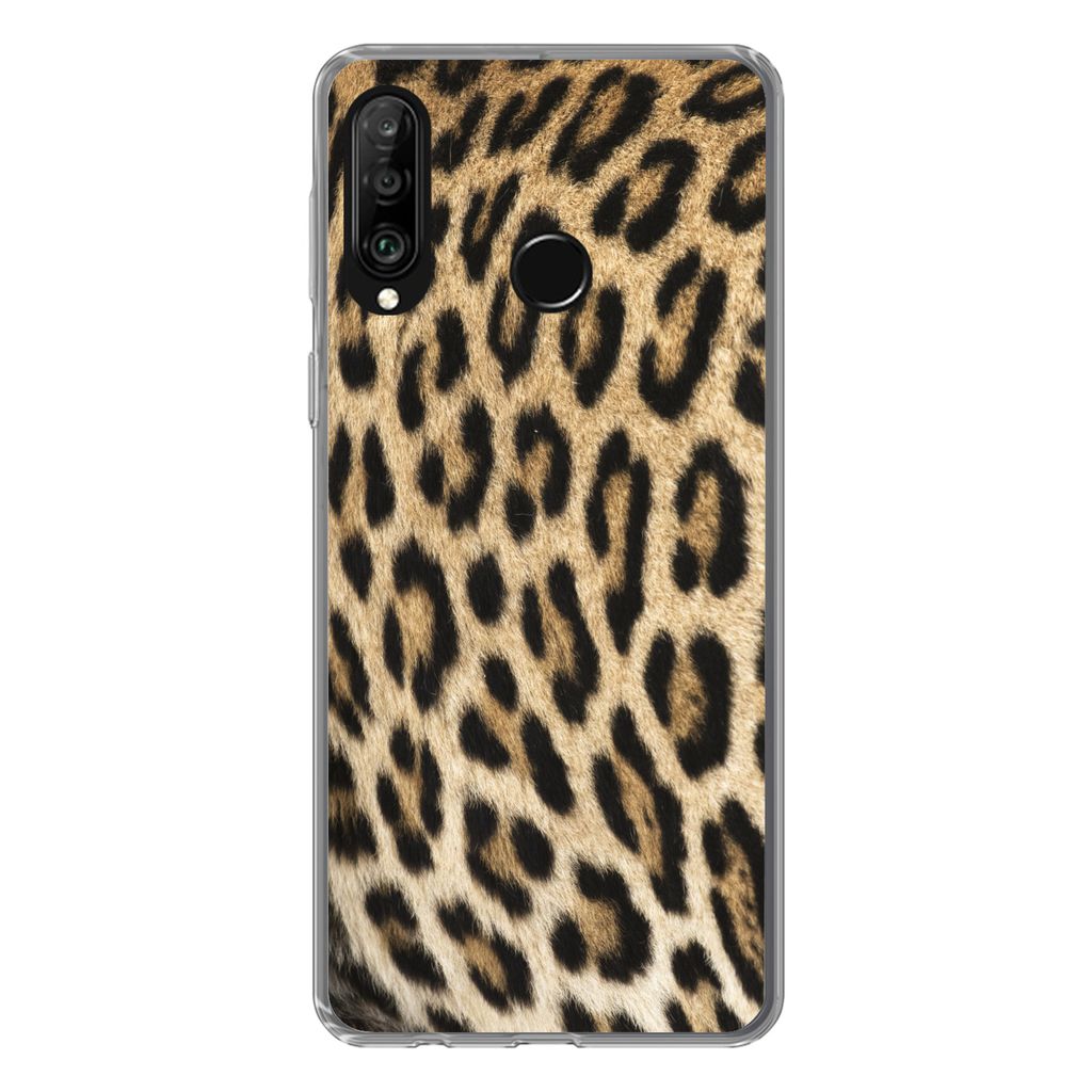 MuchoWow Handyhülle Schutzhülle Hülle für Huawei P30 Lite Panther-Schacht Silikon Softcase Handy Hülle - Handyhülle