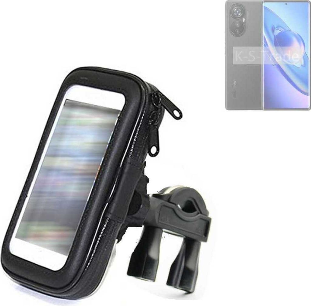 K-S-Trade Fahrrad-Halterung kompatibel mit Blackview A2000 Pro Handy-Halterung Halter Lenkstange Fahrradhalterung Motorrad Bike Mount Wasserabweisend