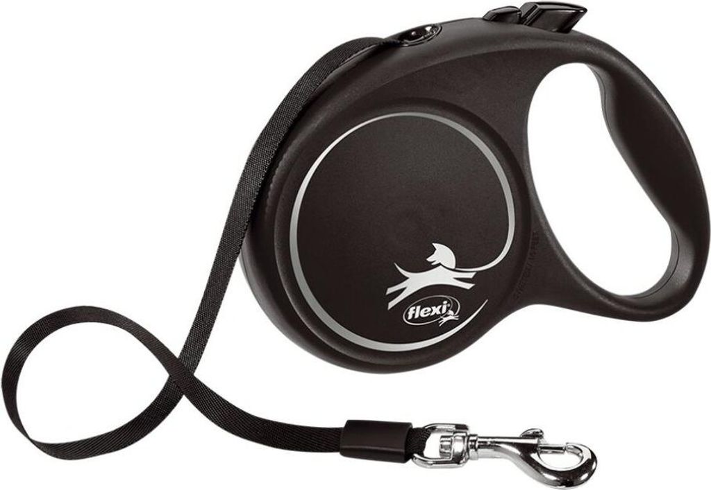 Vodítko FLEXI Black Design S pásek 5m/15kg stříbrnáNEW Obrázek produktu 