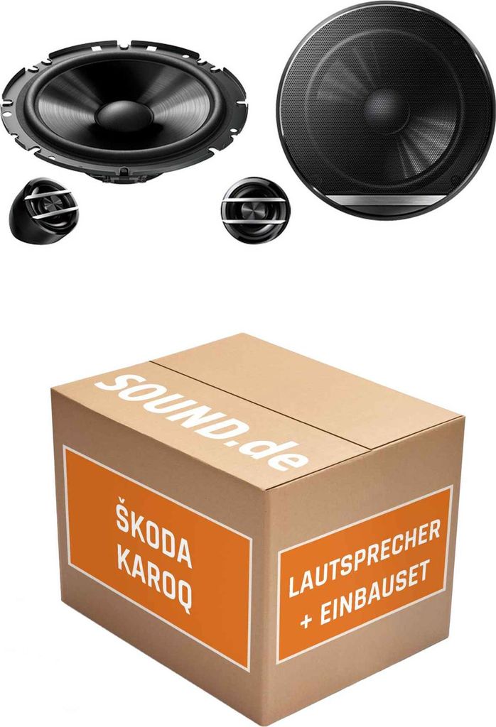 Lautsprecher Boxen Einbaupaket Front Pioneer TS-G170C passend für Skoda Karoq | 2x Tief-Mitteltöner 2x Hochtöner