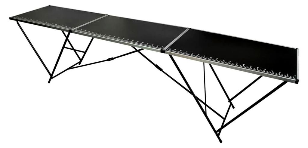 Faltbarer Tisch für Tapeten MDF Aluminium 300 x 60 x 78 cm, Esstisch, Küchentisch, Gartentisch, Outdoor-Tisch