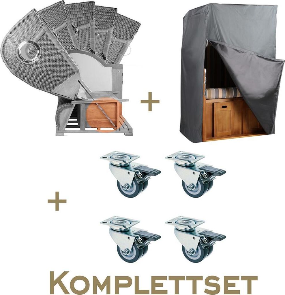 Komplettset Zubehör Strandkorb Single zu Seeblick/Düne