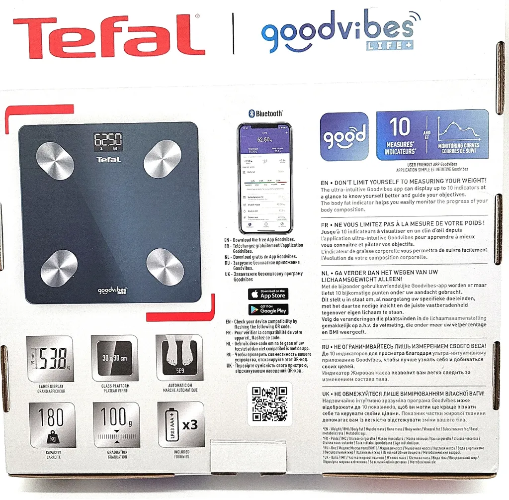 Pèse-personne Tefal Goodvibes Life+ connecté avec Analyse de 10 Indices - 4