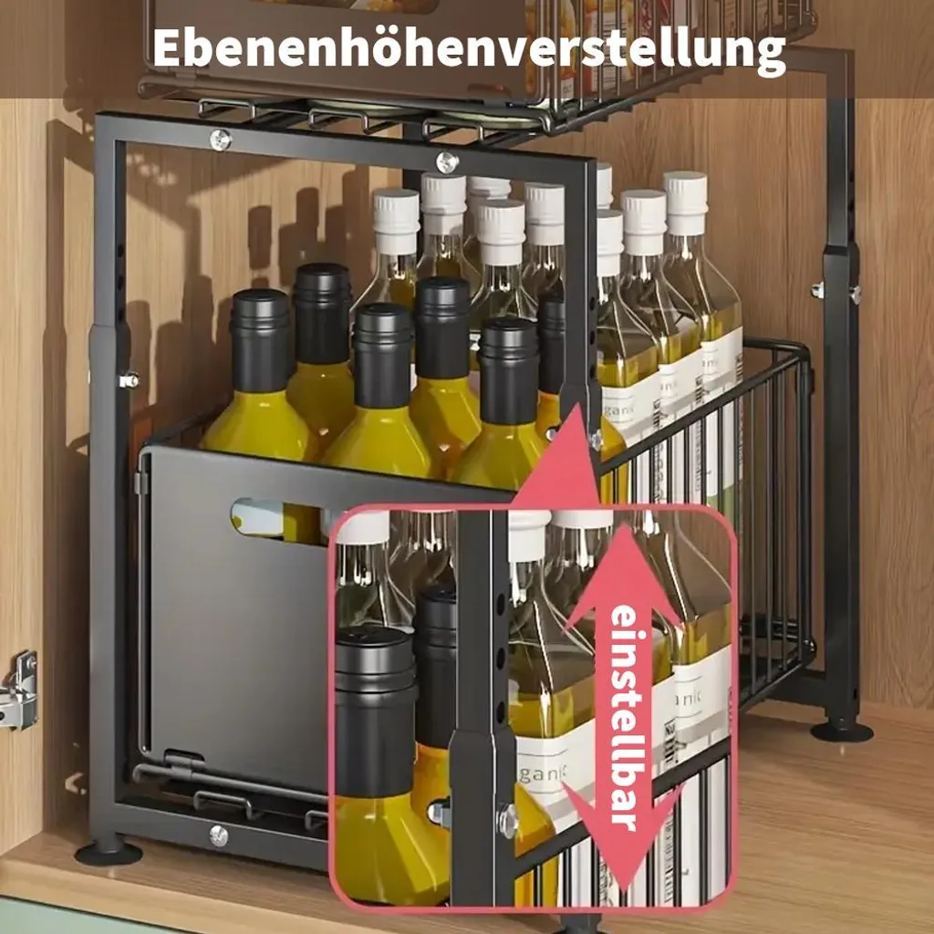 Étagère de cuisine pour plan de travail, rangement micro-ondes modulable - 3