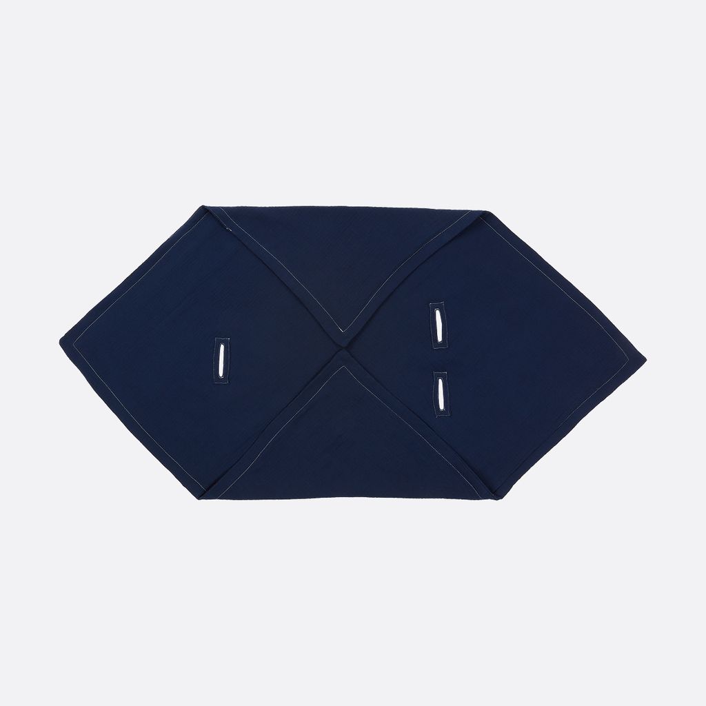 KraftKids Babydecke für Babyschale Sommer Musselin dunkelblau 100 cm x 100 cm