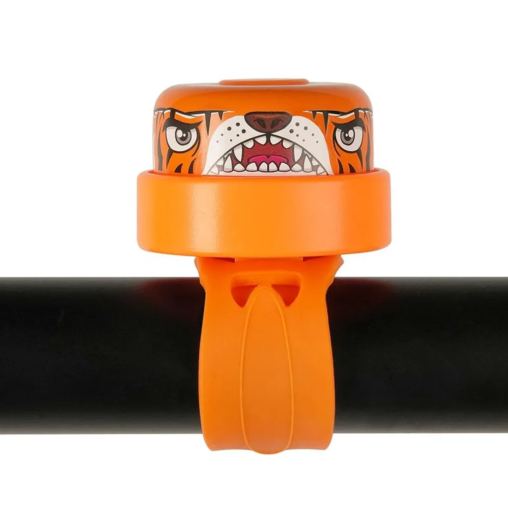 Sonnette de vélo enfants colorée Orange Tiger avec son clair - 4