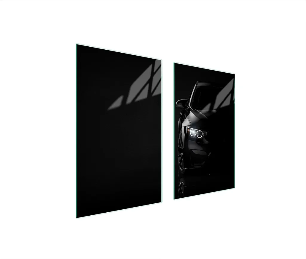 Copri Piano Cottura 75x52 Vetro Temperato Nero - Set 2 Pezzi Multiuso