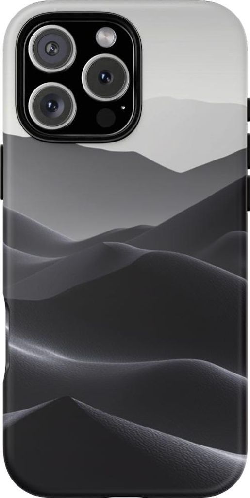 Dunkles Bergpanorama mit Farbverlauf – Hülle Kompatibel mit iPhone 16 Pro Max