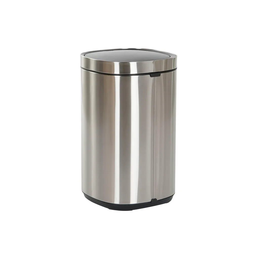 Corbeille 30L robuste en acier inoxydable argenté par Home ESPRIT