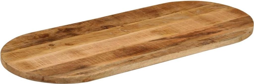 vidaXL Tischplatte 140x60x2,5 cm Oval Raues Massives Mangoholz