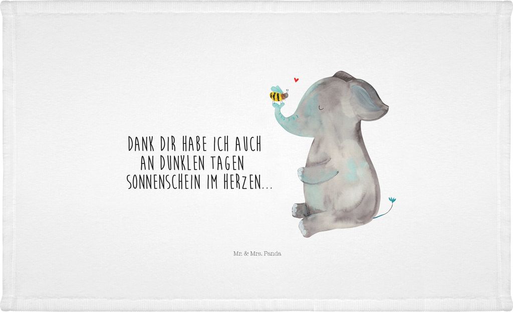 Mr. & Mrs. Panda Handtuch Elefant Biene - Weiß - Geschenk, Hochzeitsgeschenk, Liebesgeschenk, Lustige Sprüche, Liebe, Baumwollhandtuch, kleines, ...