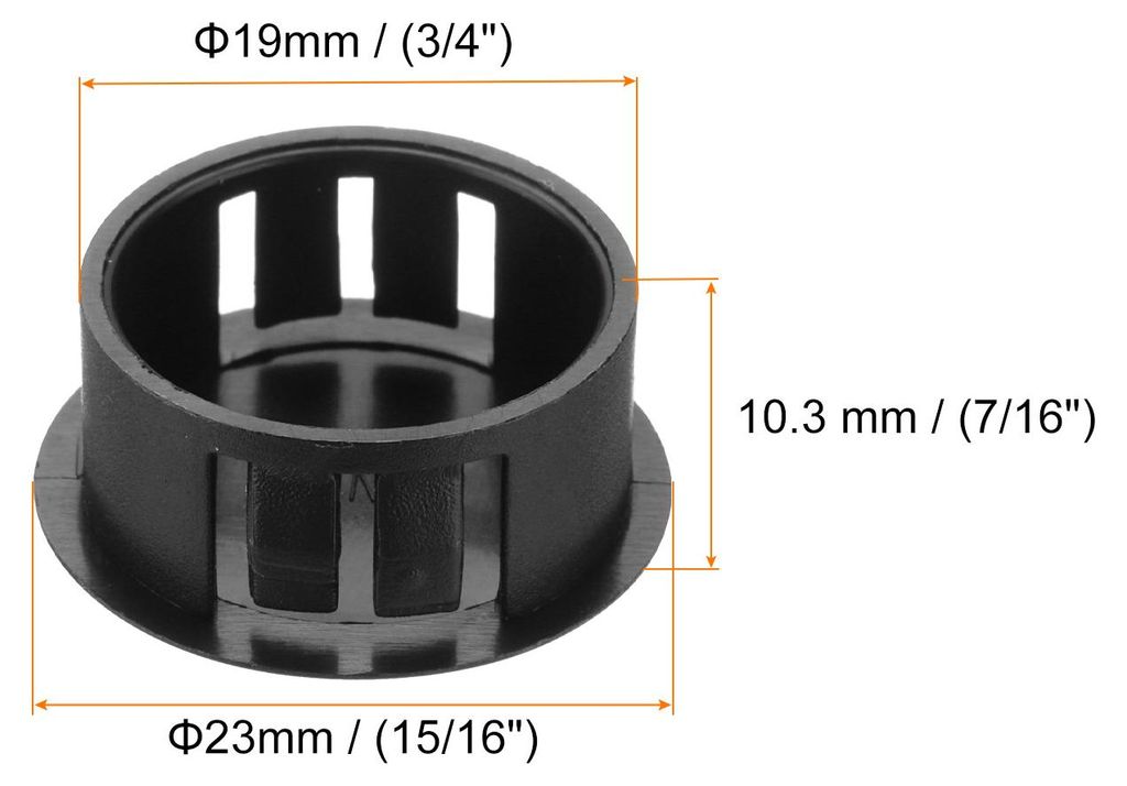 32 Stš¹ck 19mm (3/4") schwarze Kunststoff Lochstopfen, flache Abdeckkappen, Endkappen fš¹r Verriegelungsl?cher, M?bel, Schr?nke