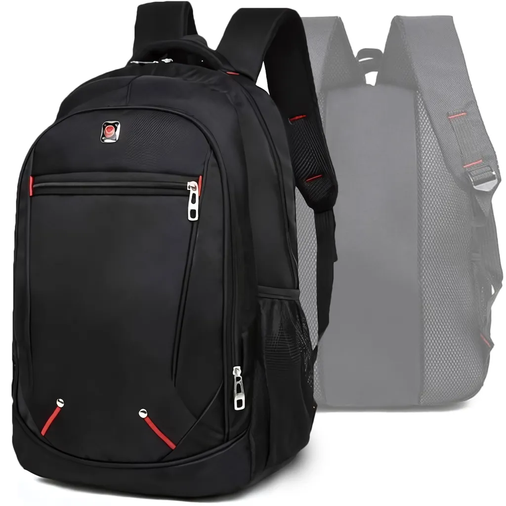 Sac à dos scolaire 30L en tissu uni avec fermeture éclair pour adulte