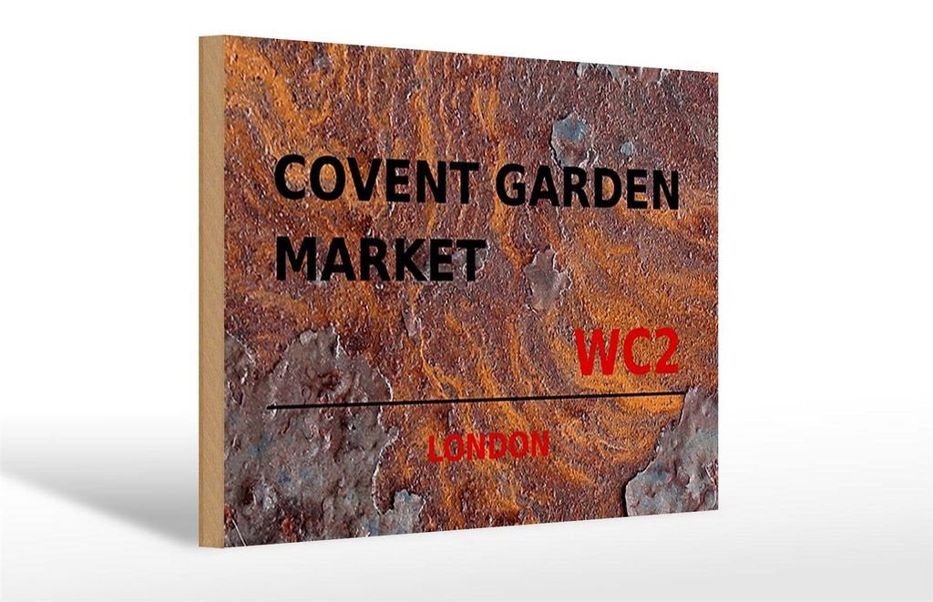 Holzschild London 30x20cm Covent Garden Market WC2